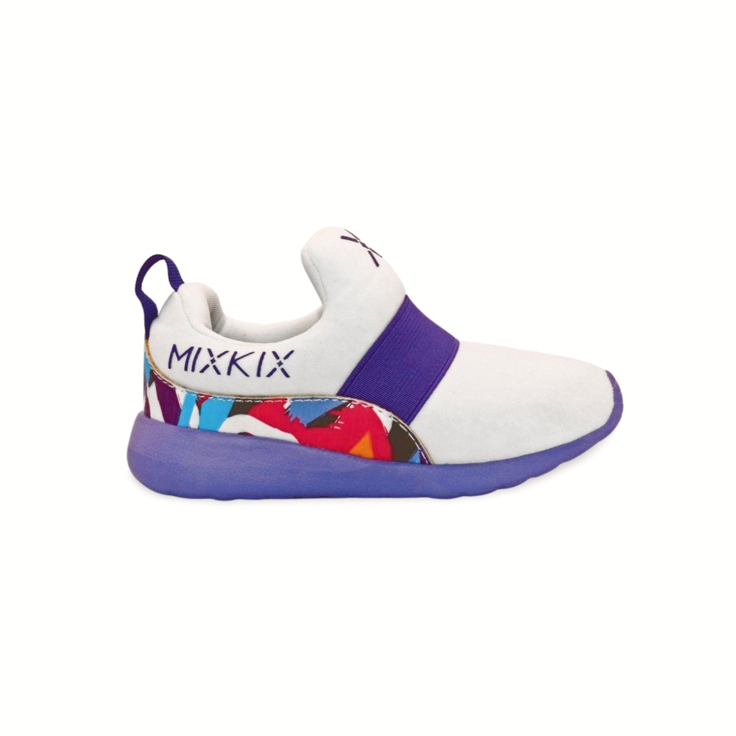 Mix Kix kids sneakers in white and purple 90s Mix side