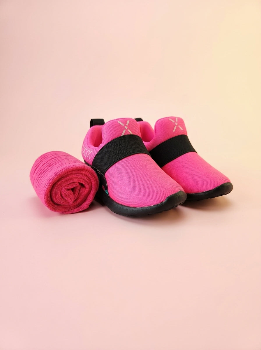 Pink Mix Kix and rolled kids cotton socks gift 