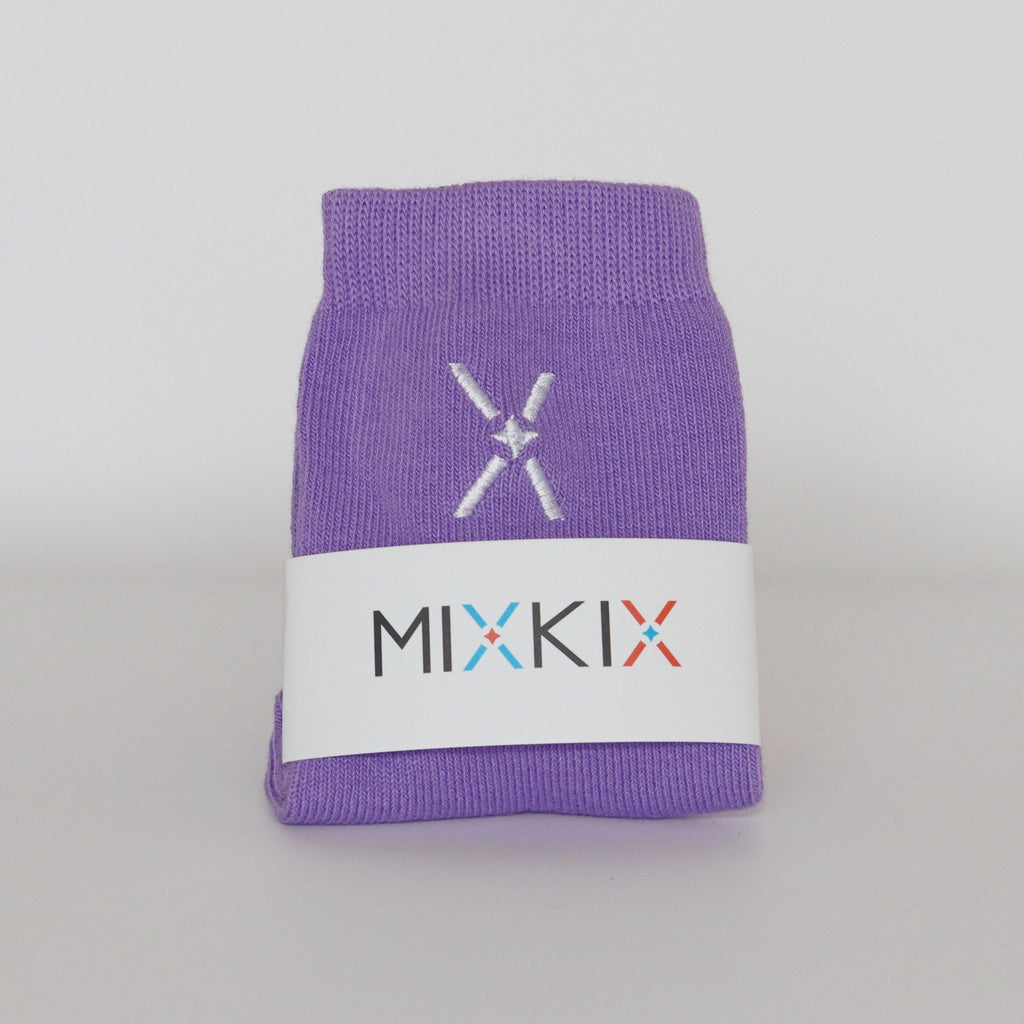 Purple solid coloured 100% cotton socks for kids and toddlers. 