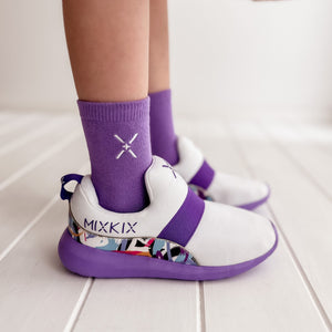 Purple sneaker and sock set for kids