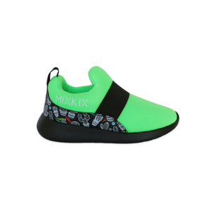 Mix Kix green slip-on kids sneakers